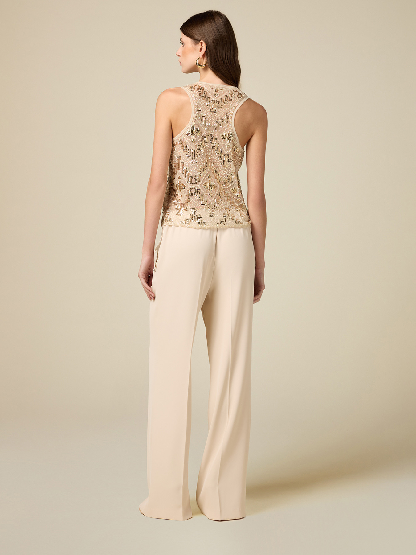 Embroidered tulle top image number 1