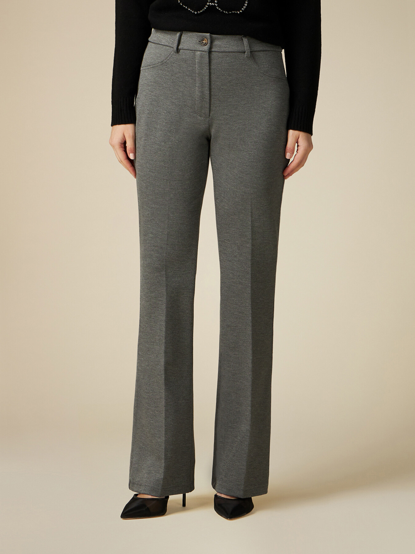Pantalon flared en maille Milano image number 3