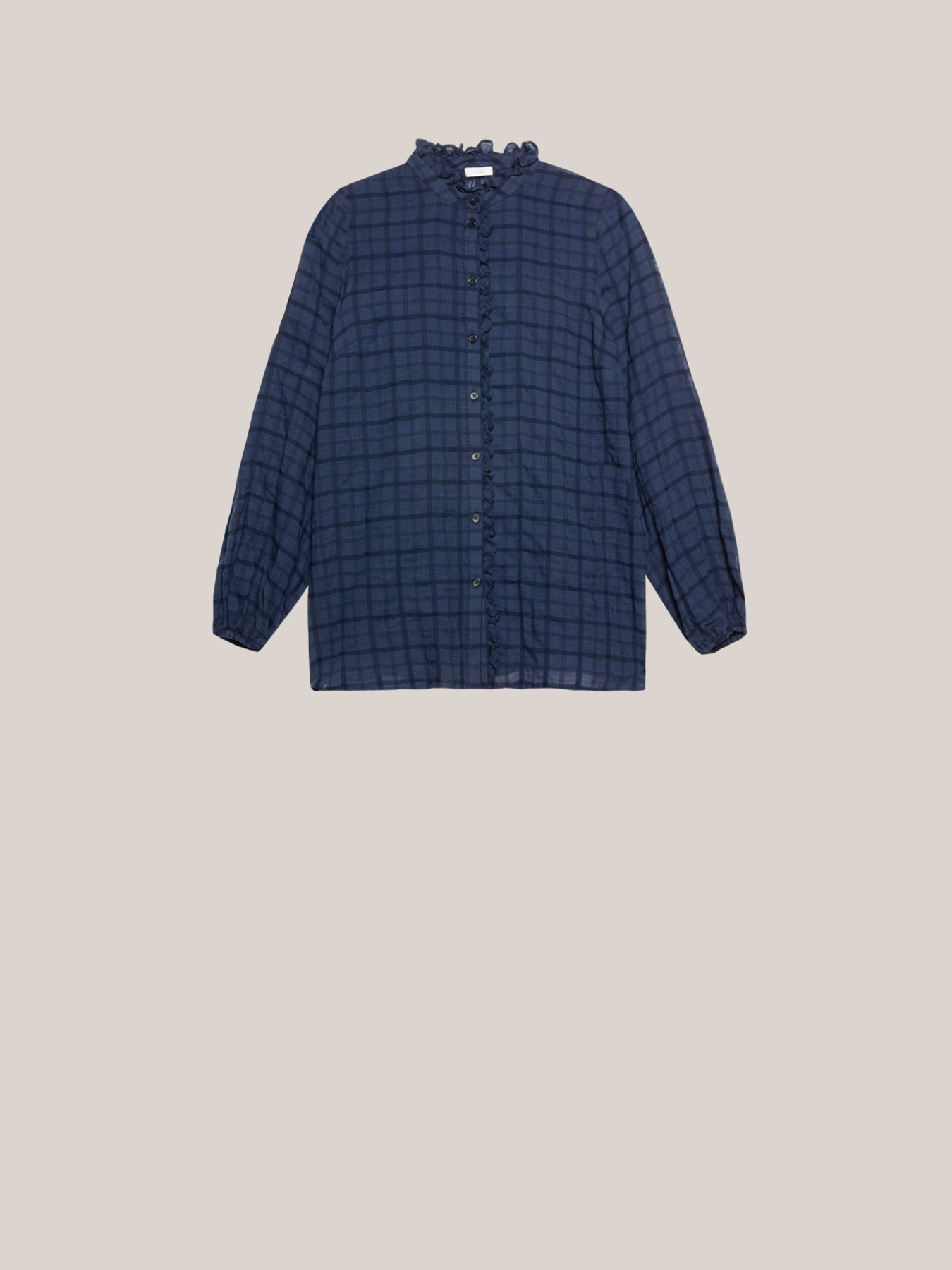 Karierte Hemdbluse mit R&uuml;schen image number 3