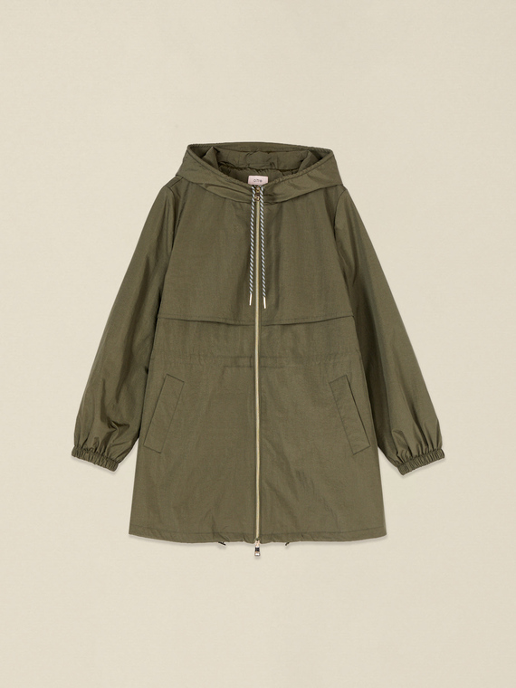 Parka con zip e cappuccio
