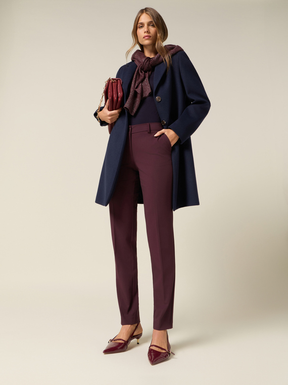 Pantalon en flanelle m&eacute;lang&eacute;e &agrave; la viscose