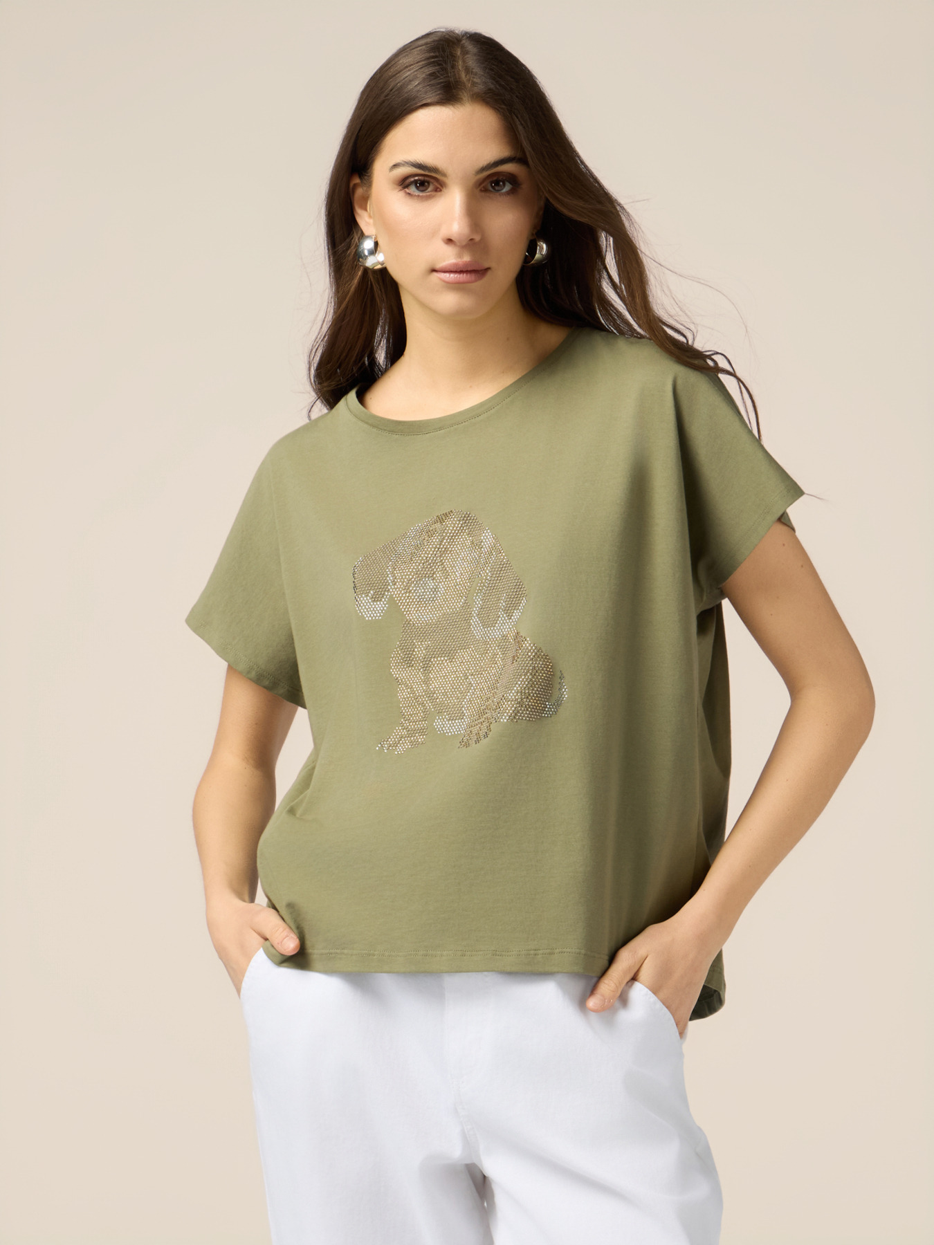Baumwoll-T-Shirt mit Applikationen image number 0