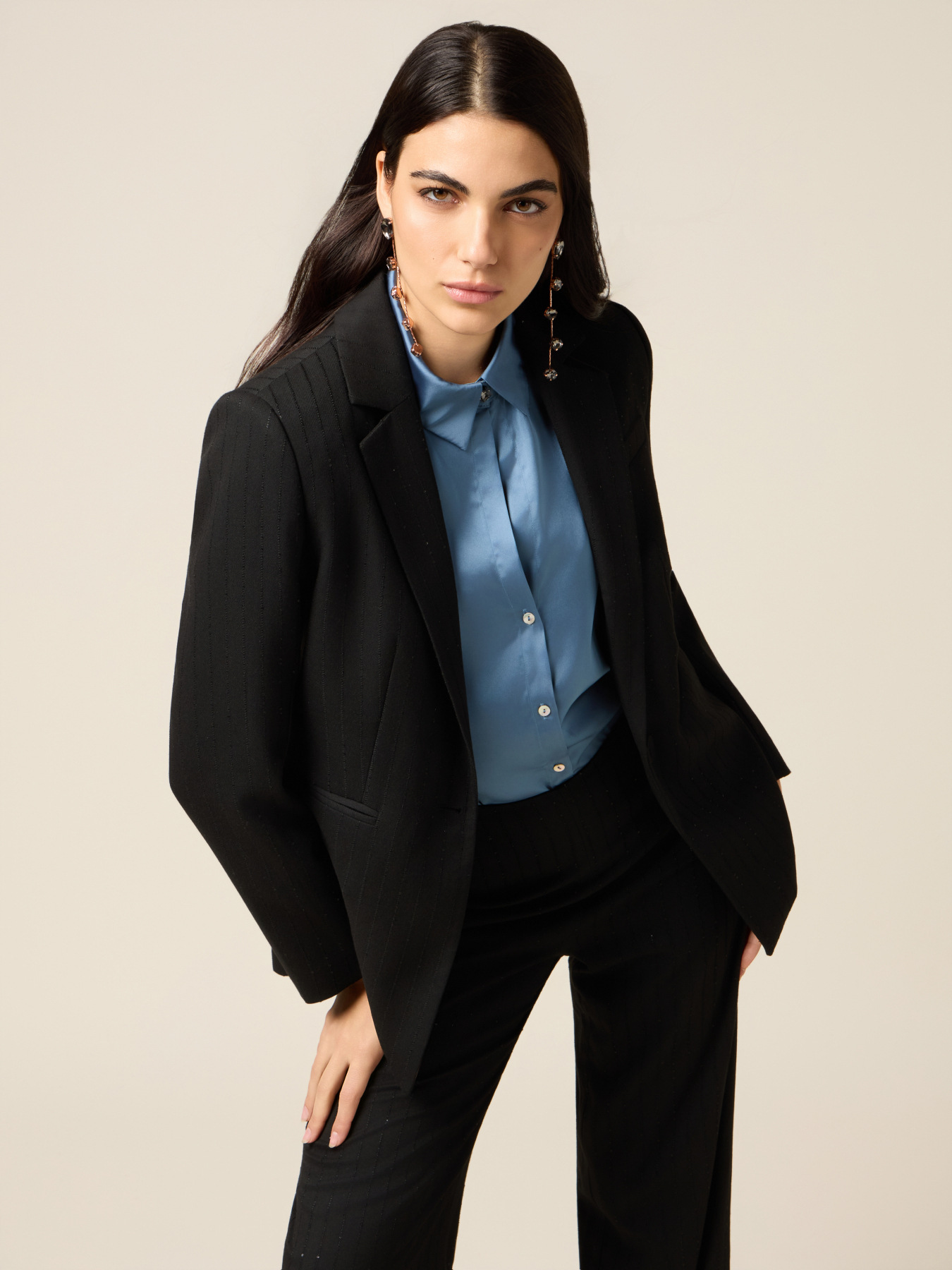 Blazer with sequin embroidery image number 0