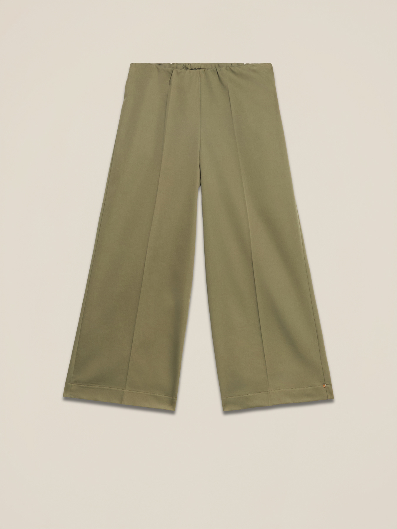 Cotton blend cropped palazzo pants image number 4