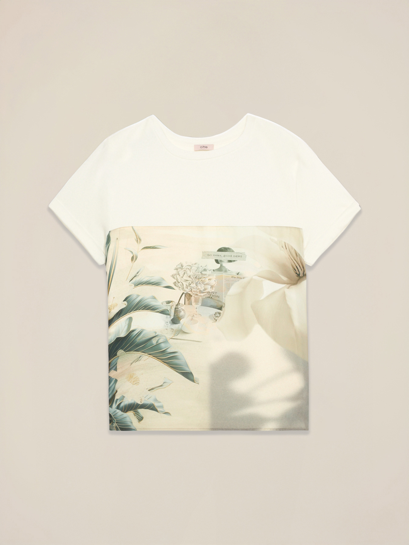 Tricou din două materiale cu imprimeu image number 3