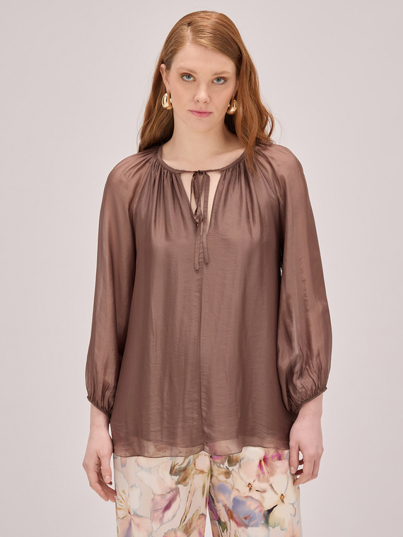 Silk-blend blouse