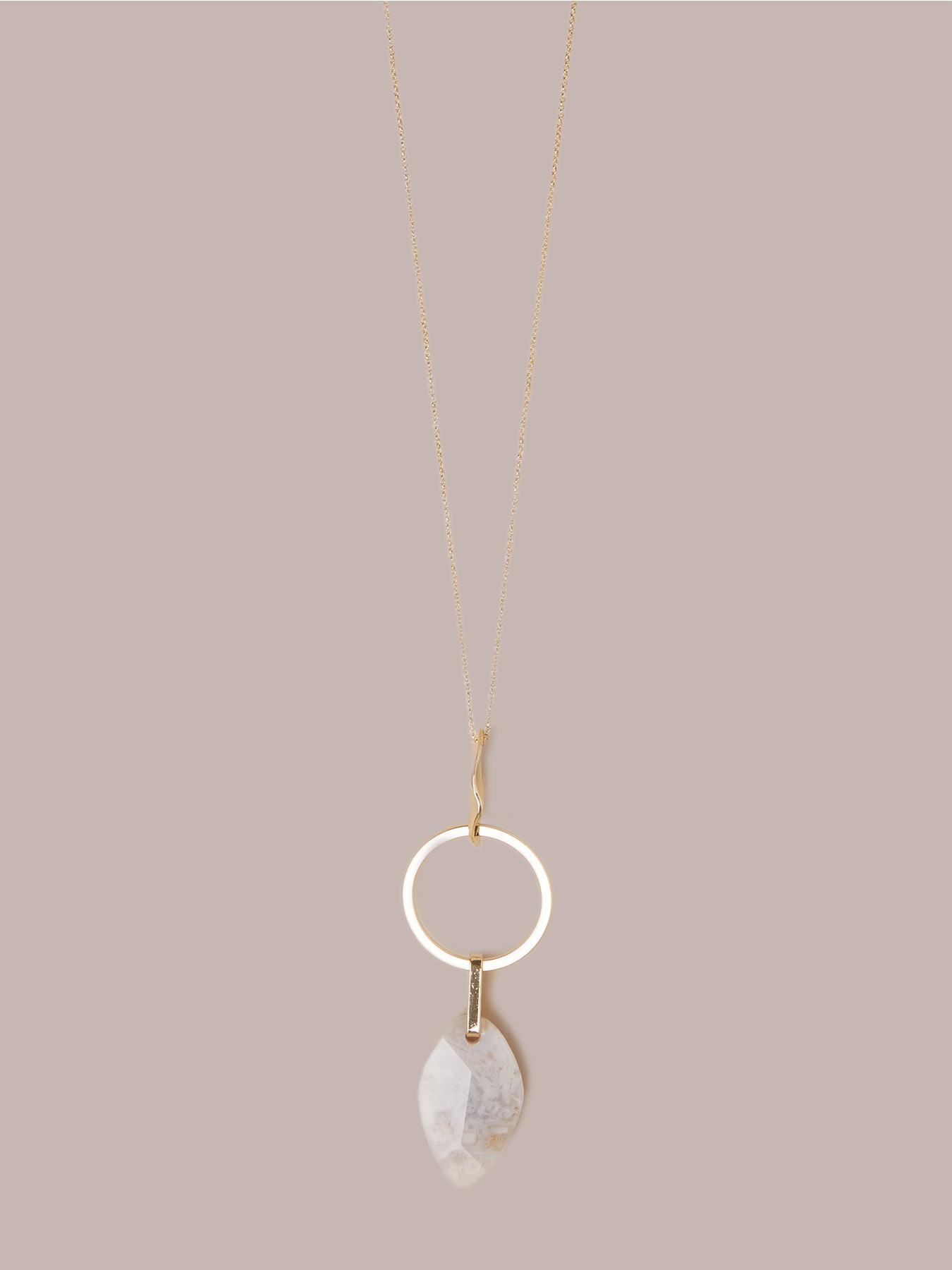 Collana lunga con ciondolo a pietra image number 1