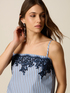 Top din poplin &icirc;n dungi cu dantelă image number 2