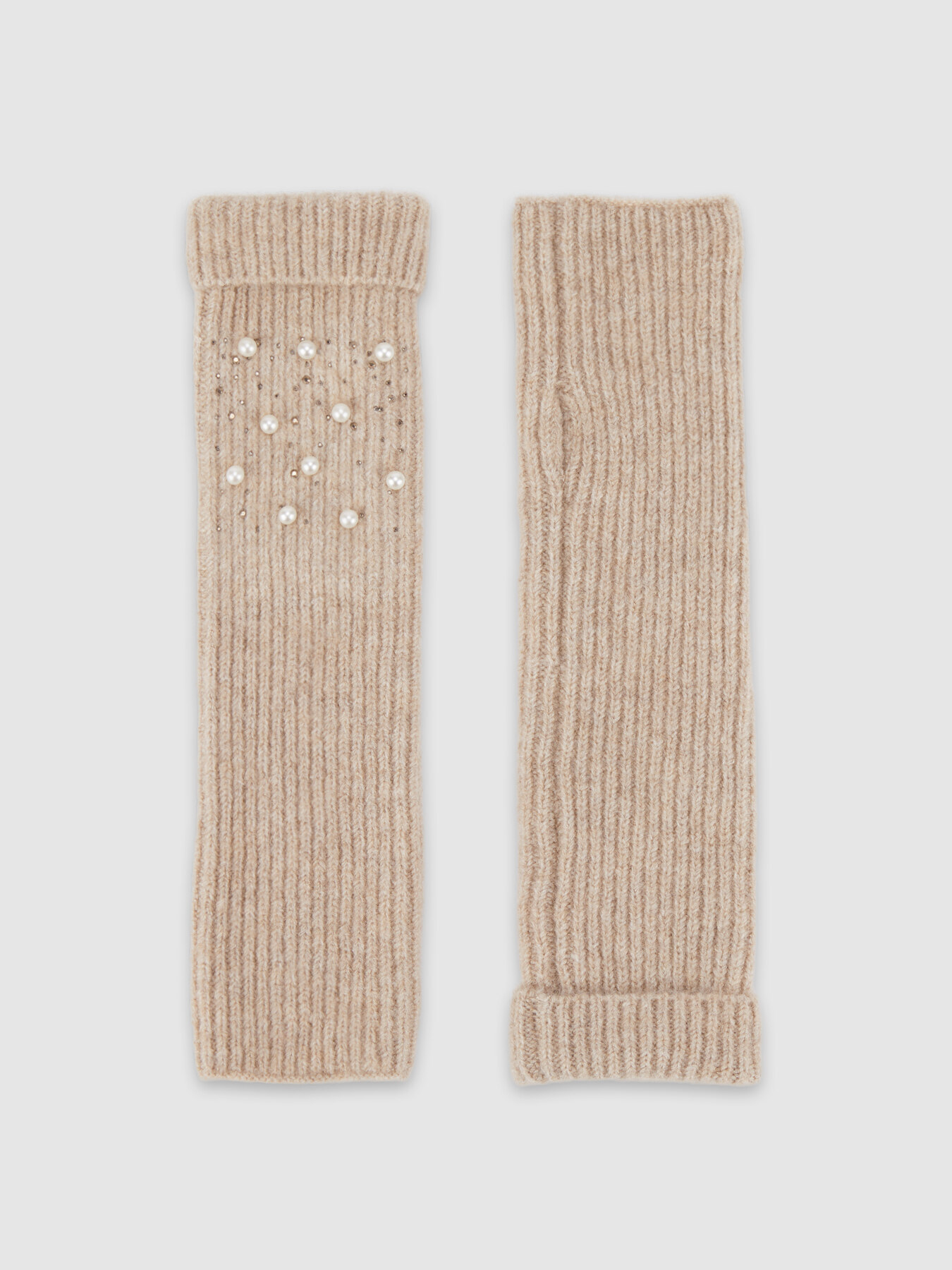Manicotti in maglia con perle image number 0