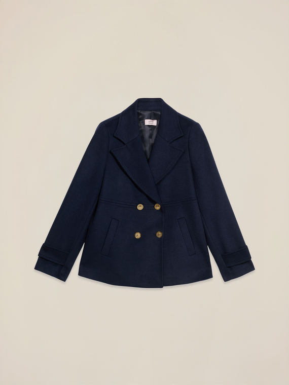 Double-breasted coat in drap