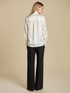 Satin blouse with bow image number 1