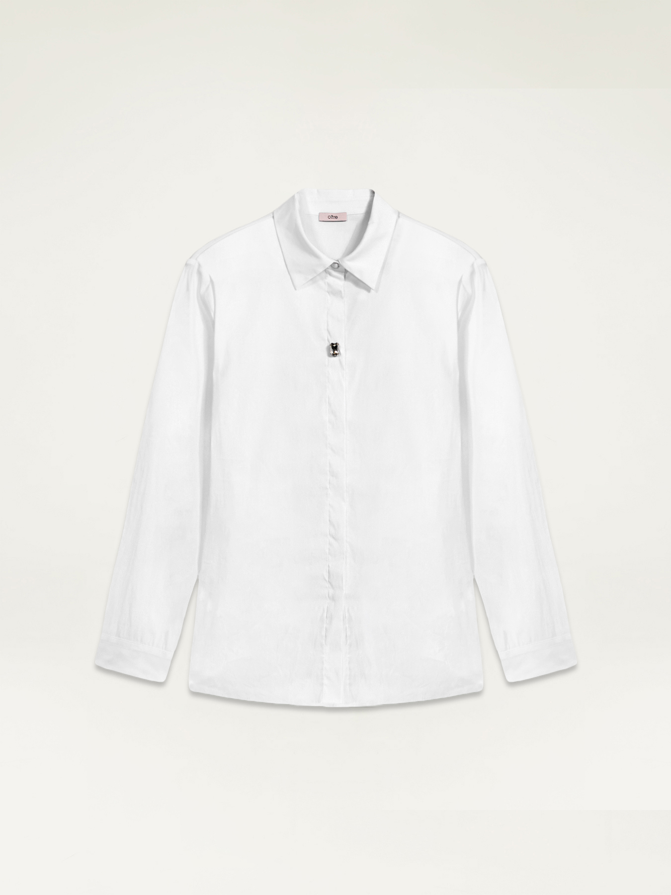 Camicia in popeline con pietra ricamata image number 3
