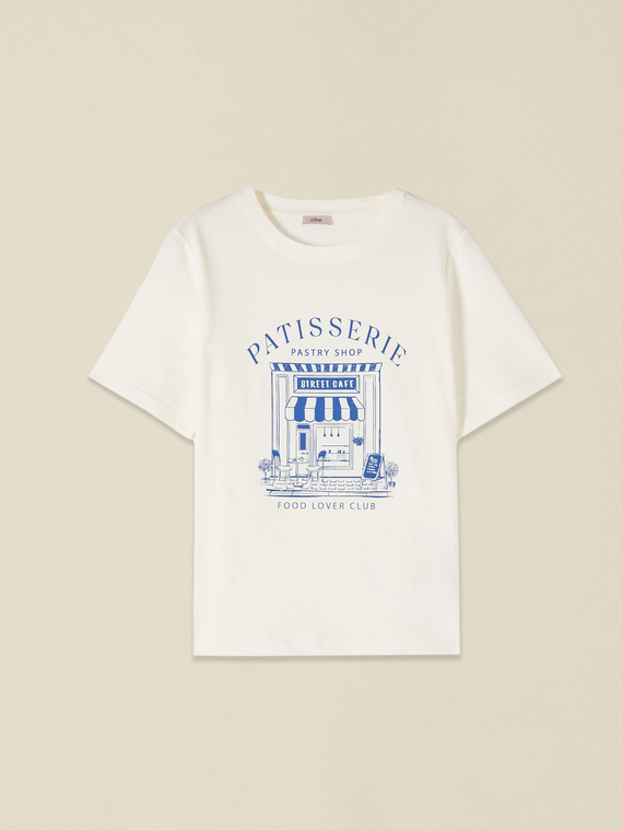 T-shirt en coton avec imprim&eacute;