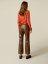Flare trousers in coated fabric image number 1