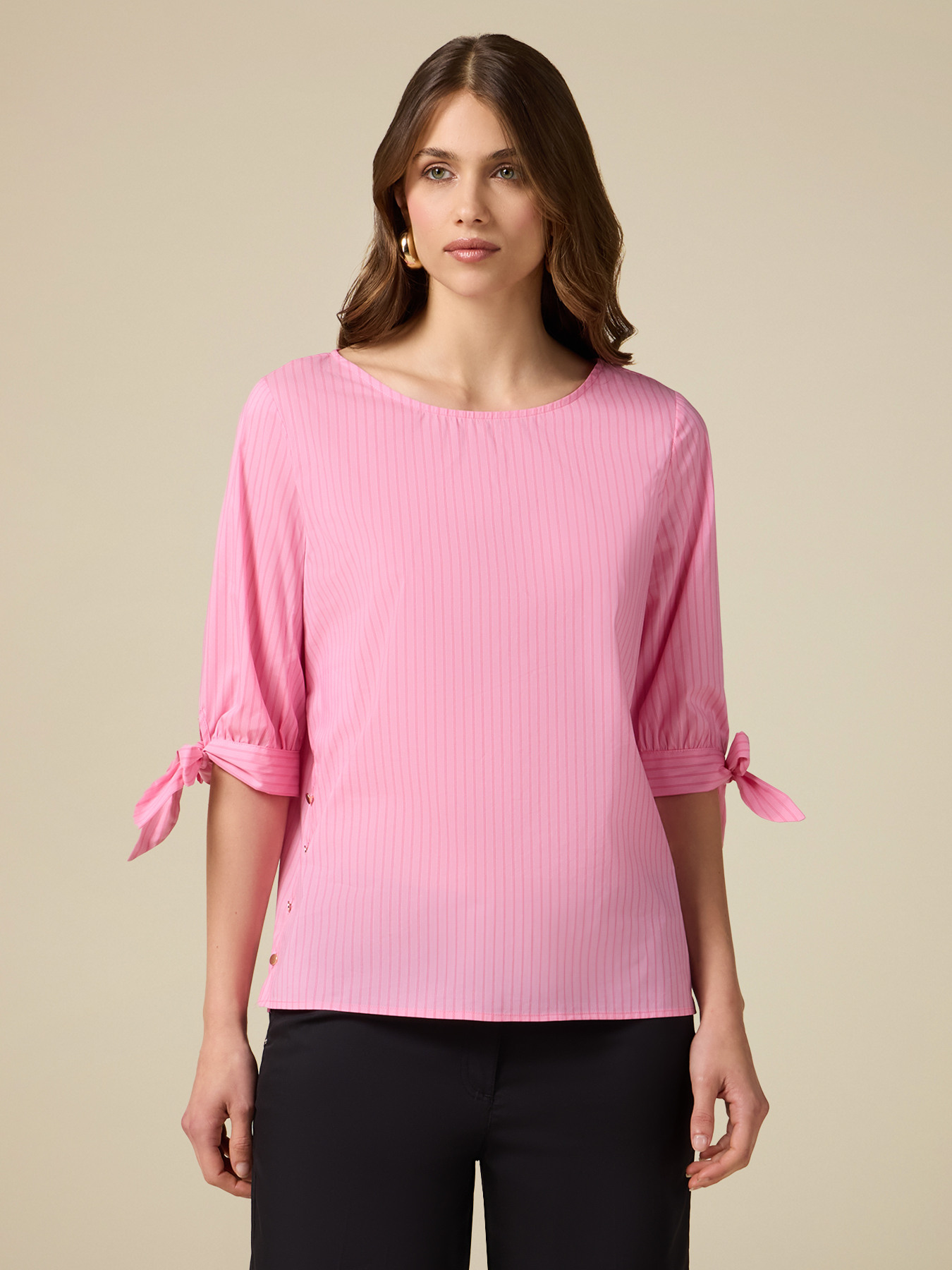 Blusa de popelina con botones image number 0