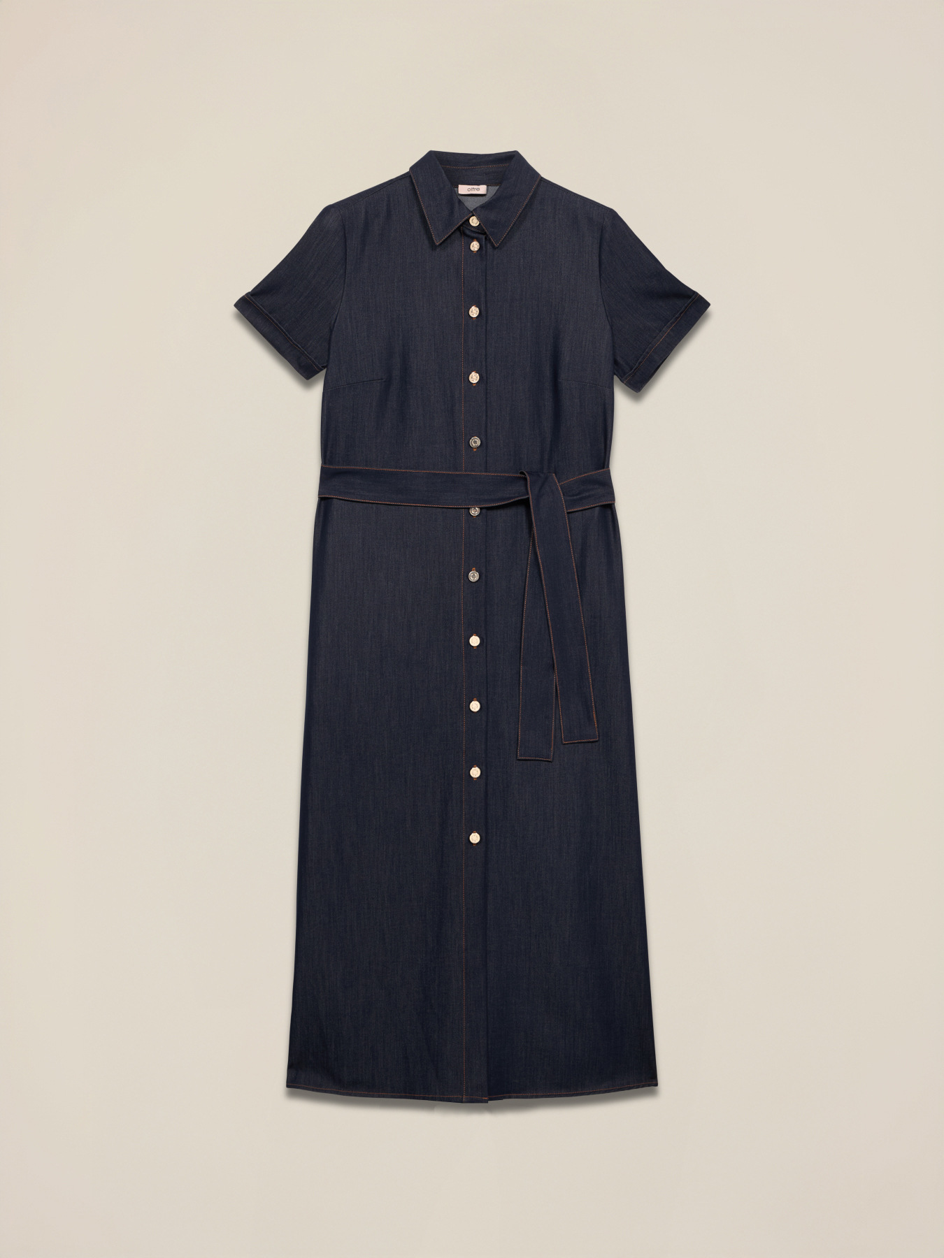 Rochie lungă tip cămașă cu efect de denim image number 4