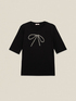 Tricou cu fundă din strasuri image number 3