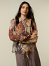Floral print crepon blouse with ruffle image number 0
