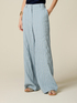 Gestreifte Palazzo-Hose mit Crinkle-Effekt image number 3