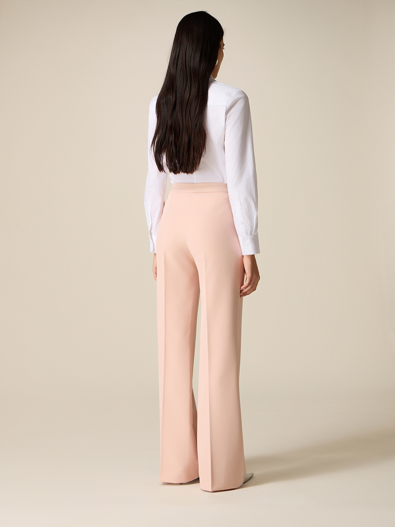 Wide-leg trousers with satin trim image number 1