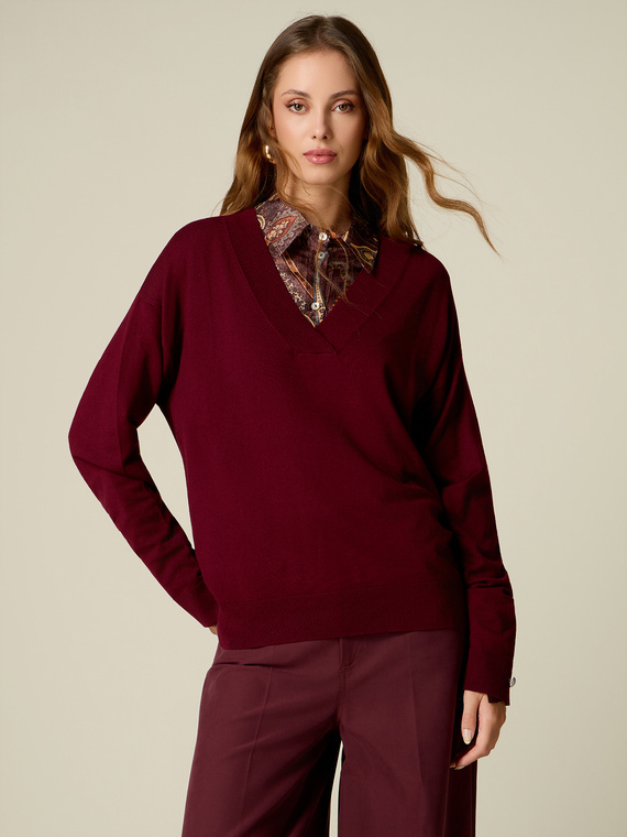 Strickpullover mit V-Ausschnitt