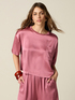 Blusa boxy en raso de viscosa image number 0
