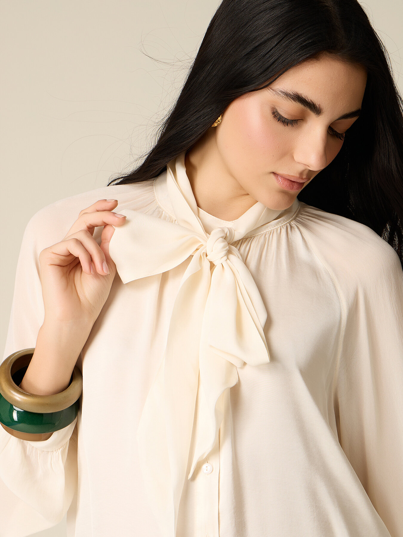 Chemise en viscose avec n&oelig;ud image number 2