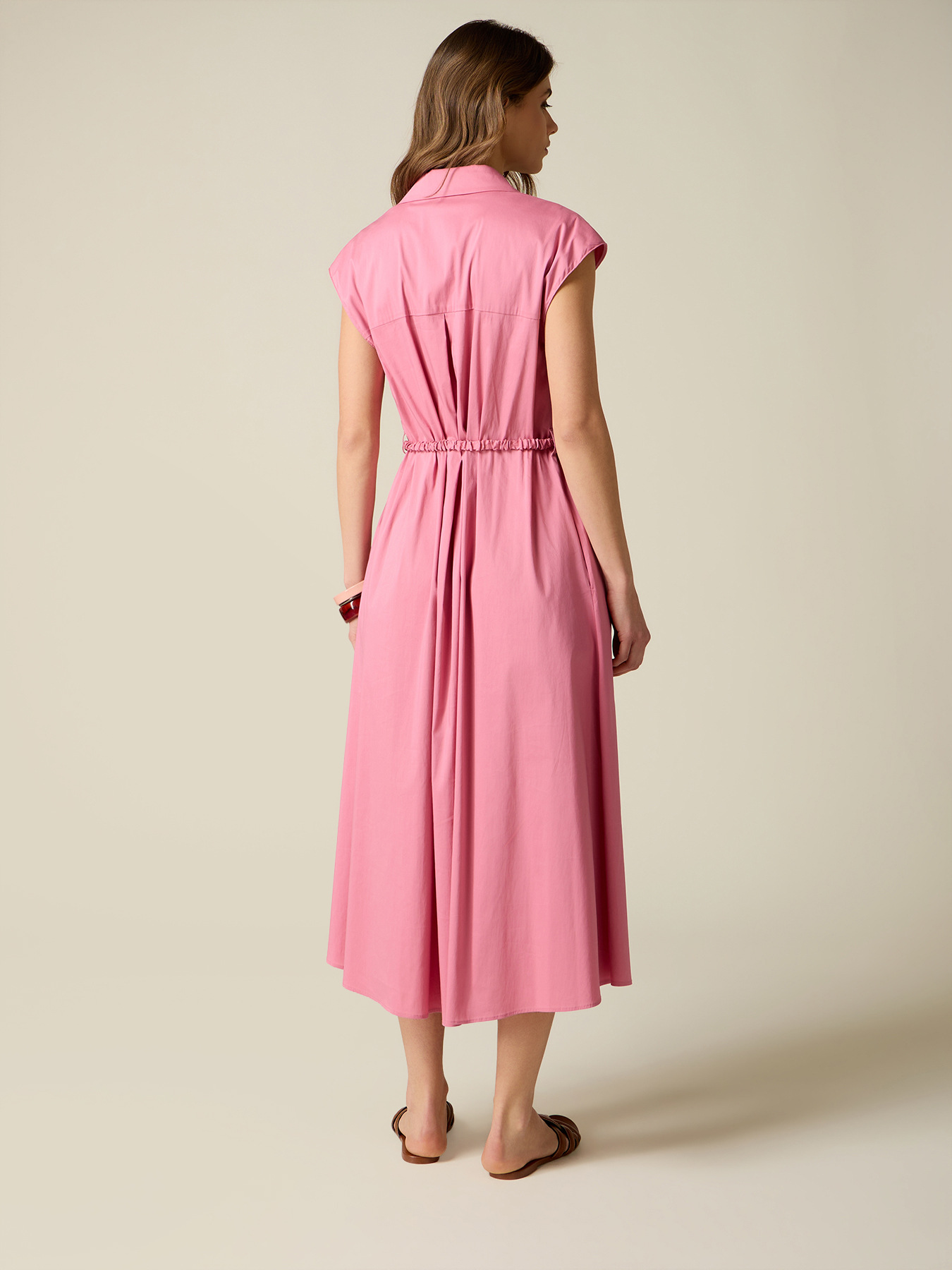 Poplin shirtdress with belt image number 1