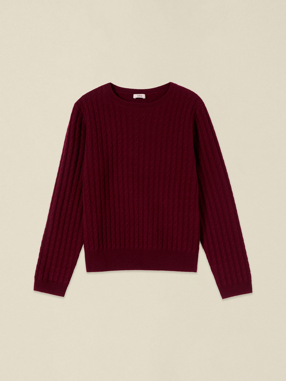 Cable-knit wool and cashmere sweater