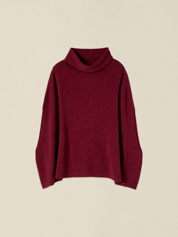 Poncho en tricot m&eacute;lang&eacute; viscose