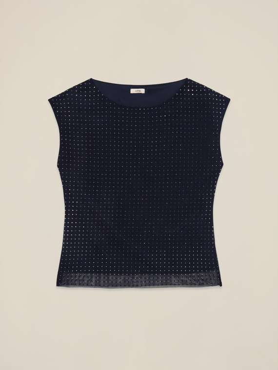 Tulle top with studs