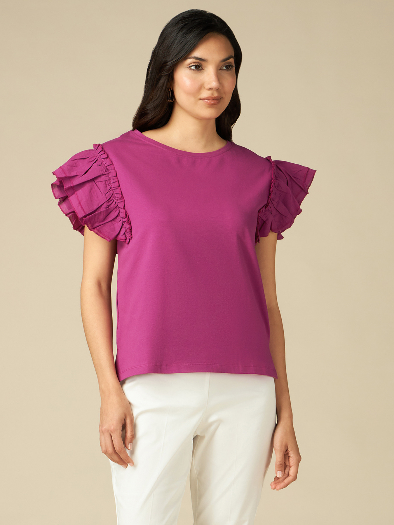 T-shirt boxy con maniche ad aletta image number 0