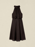 Midi halter neck satin dress image number 3
