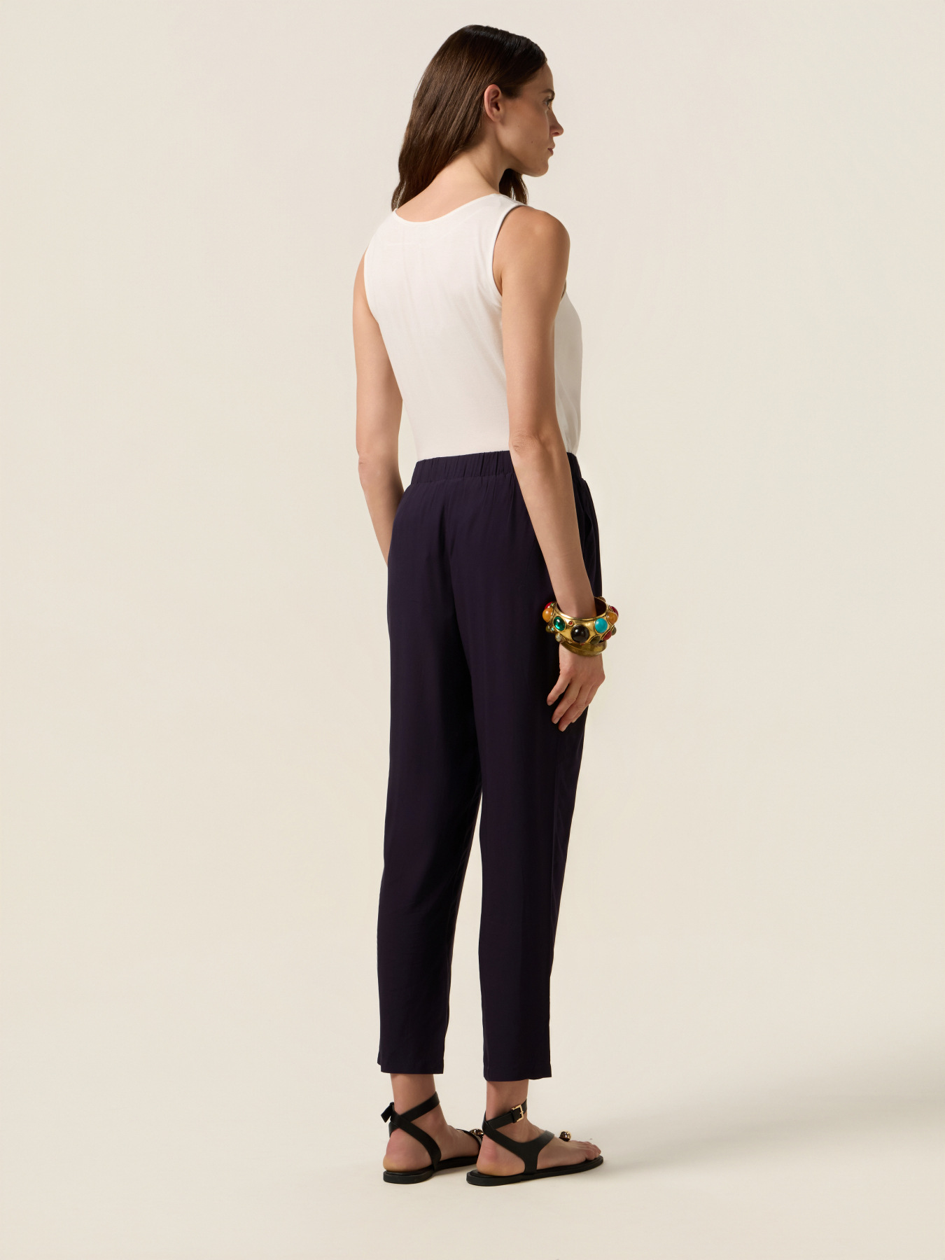 Flowy viscose trousers image number 1