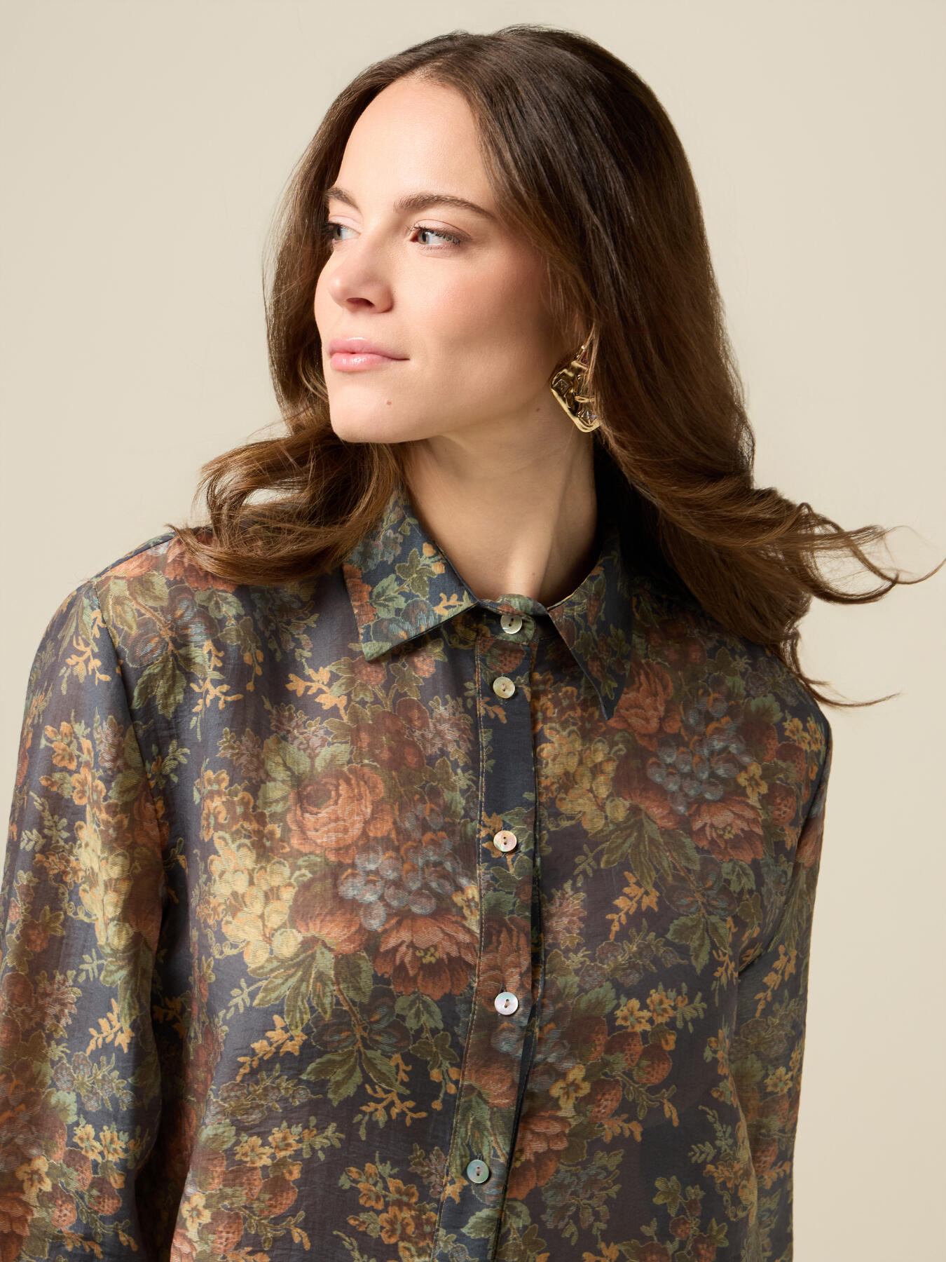 Cămașă cu model floral image number 2