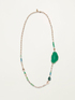 Collana lunga con pietre verdi image number 1