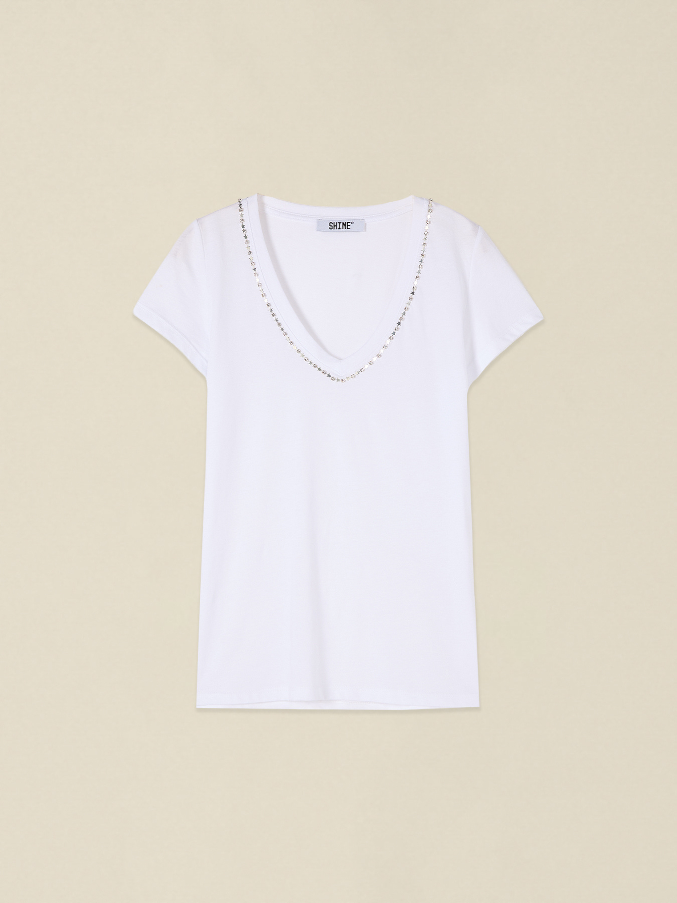 Cotton t-shirt with stone settings image number 3