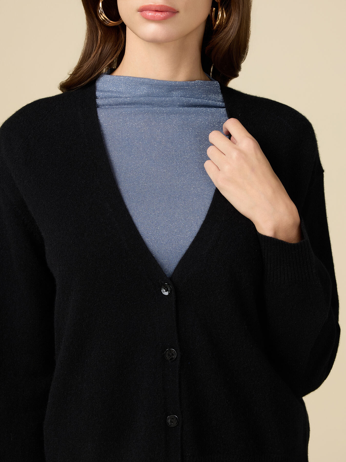 Cardigan in puro cashmere image number 2