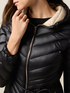 Mid-length hooded down jacket with belt image number 2