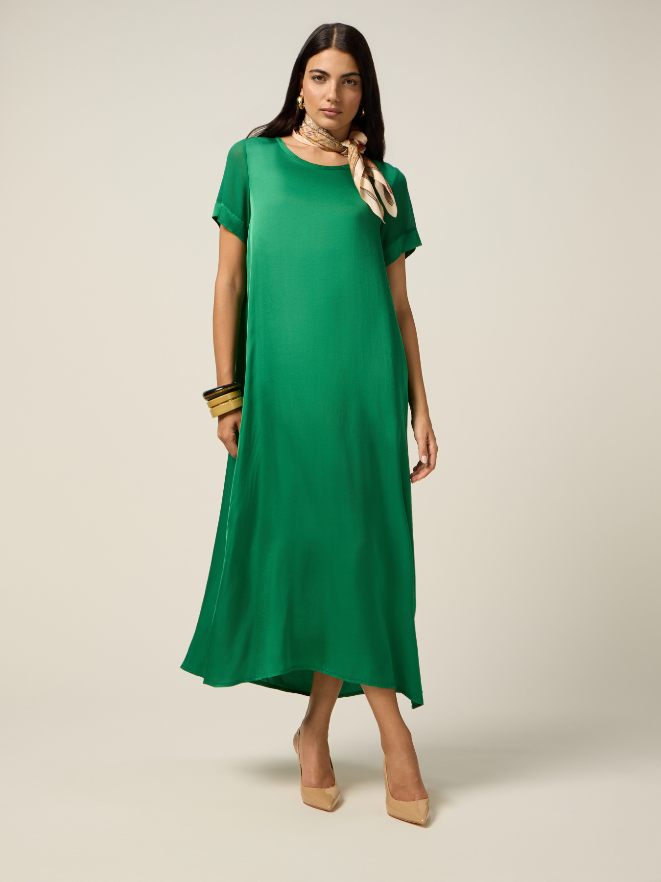 T-Dress-Kleid aus Viskose-Satin image number 0