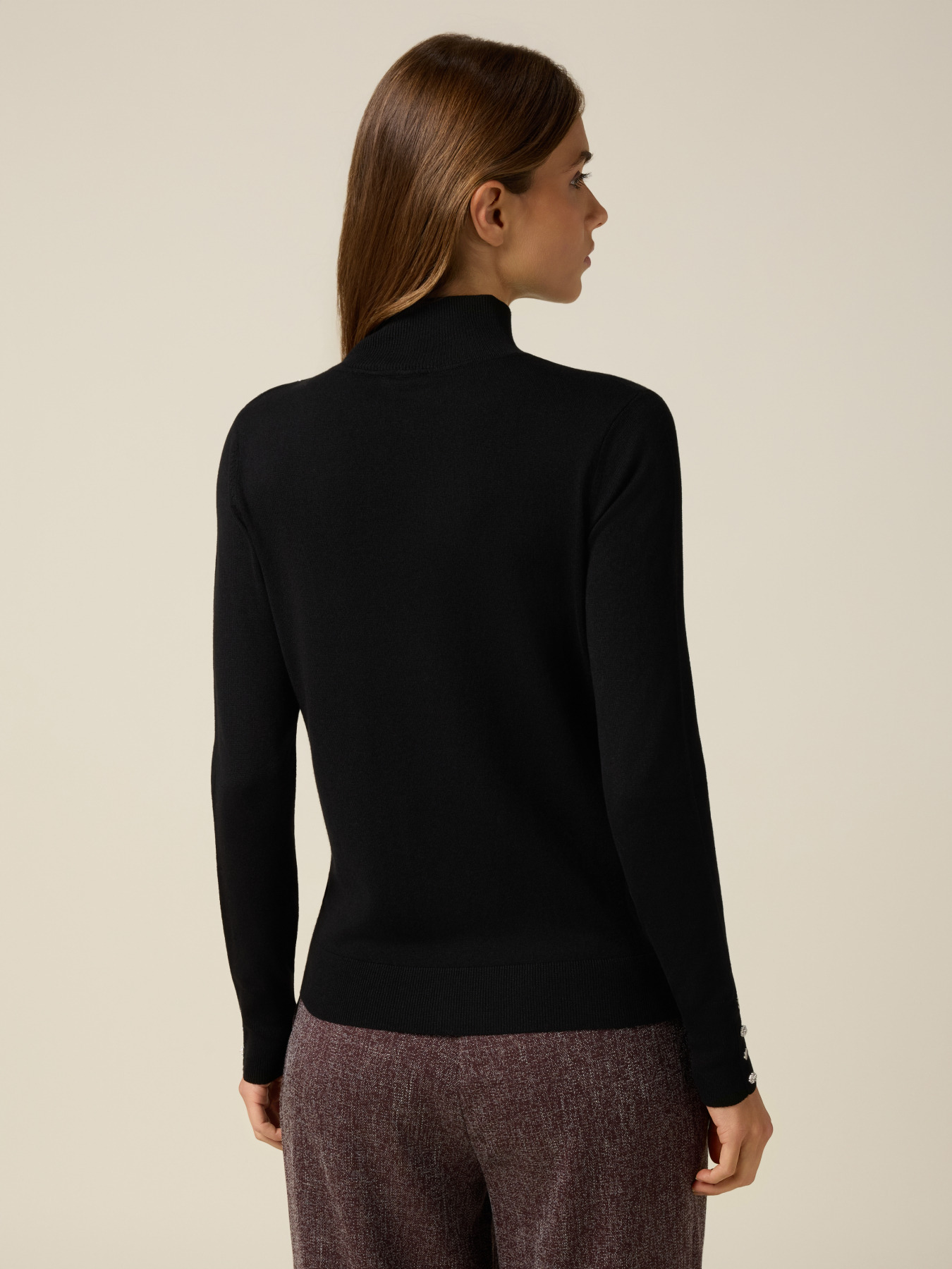 Fitted turtleneck in viscose blend image number 1