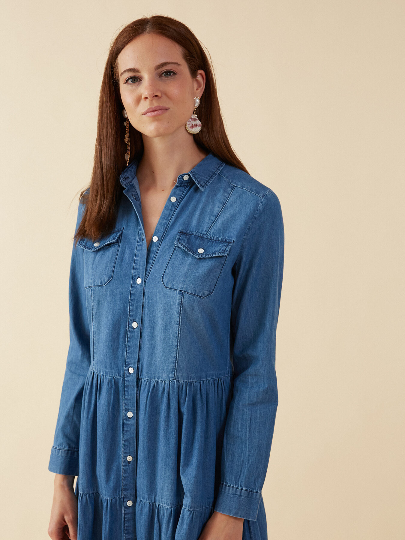 Long chambray frock image number 2
