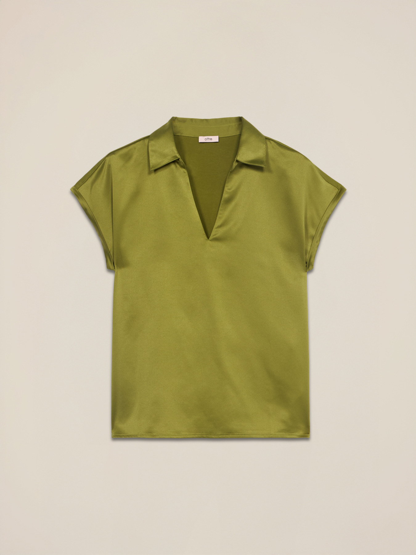 T-shirt bimaterica scollo a V image number 3