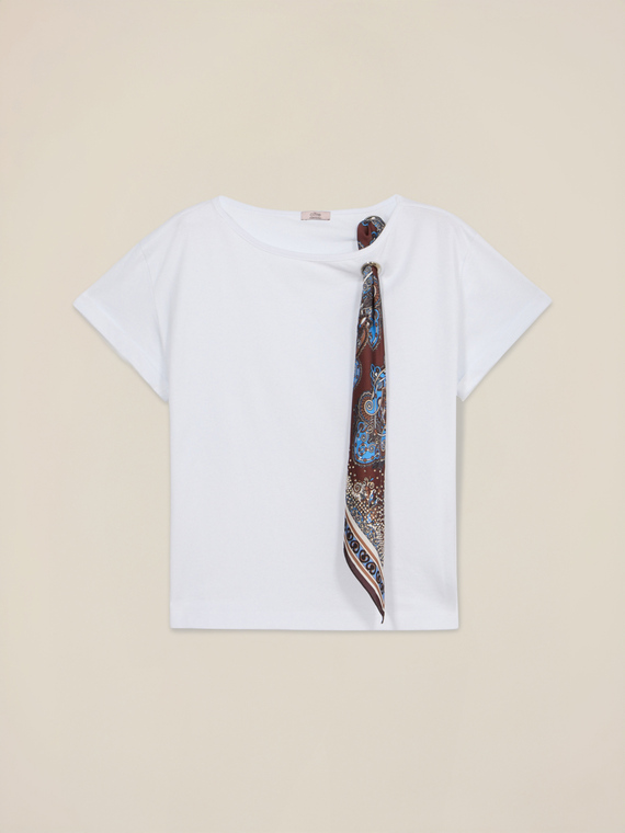 T-Shirt mit dekorativem Halstuch
