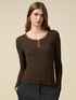 Cashmere-blend keyhole T-shirt image number 0