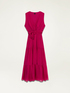 Silk blend long dress with sash image number 4