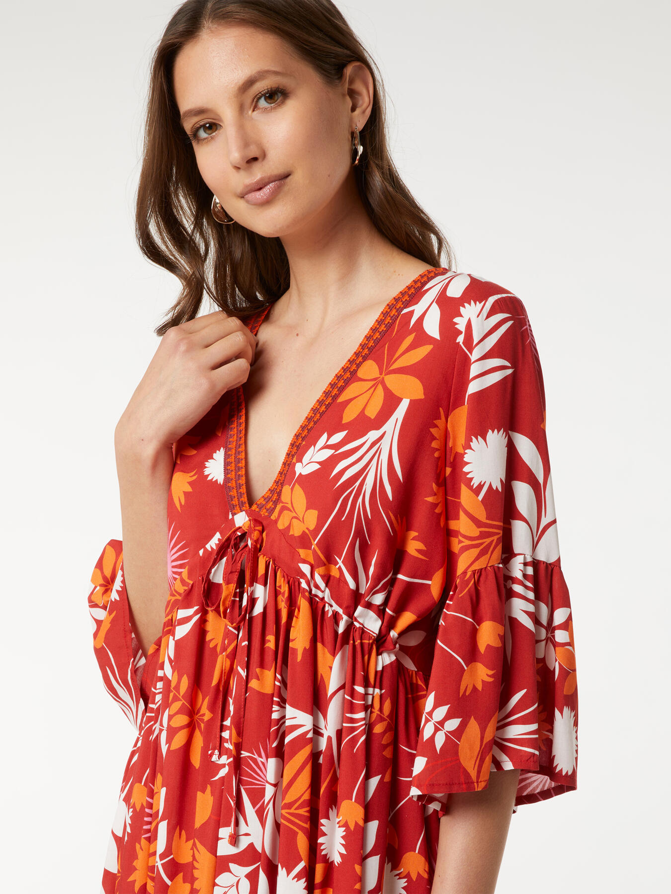 Mini floral-patterned dress image number 2