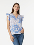 Blouse with foulard pattern image number 0