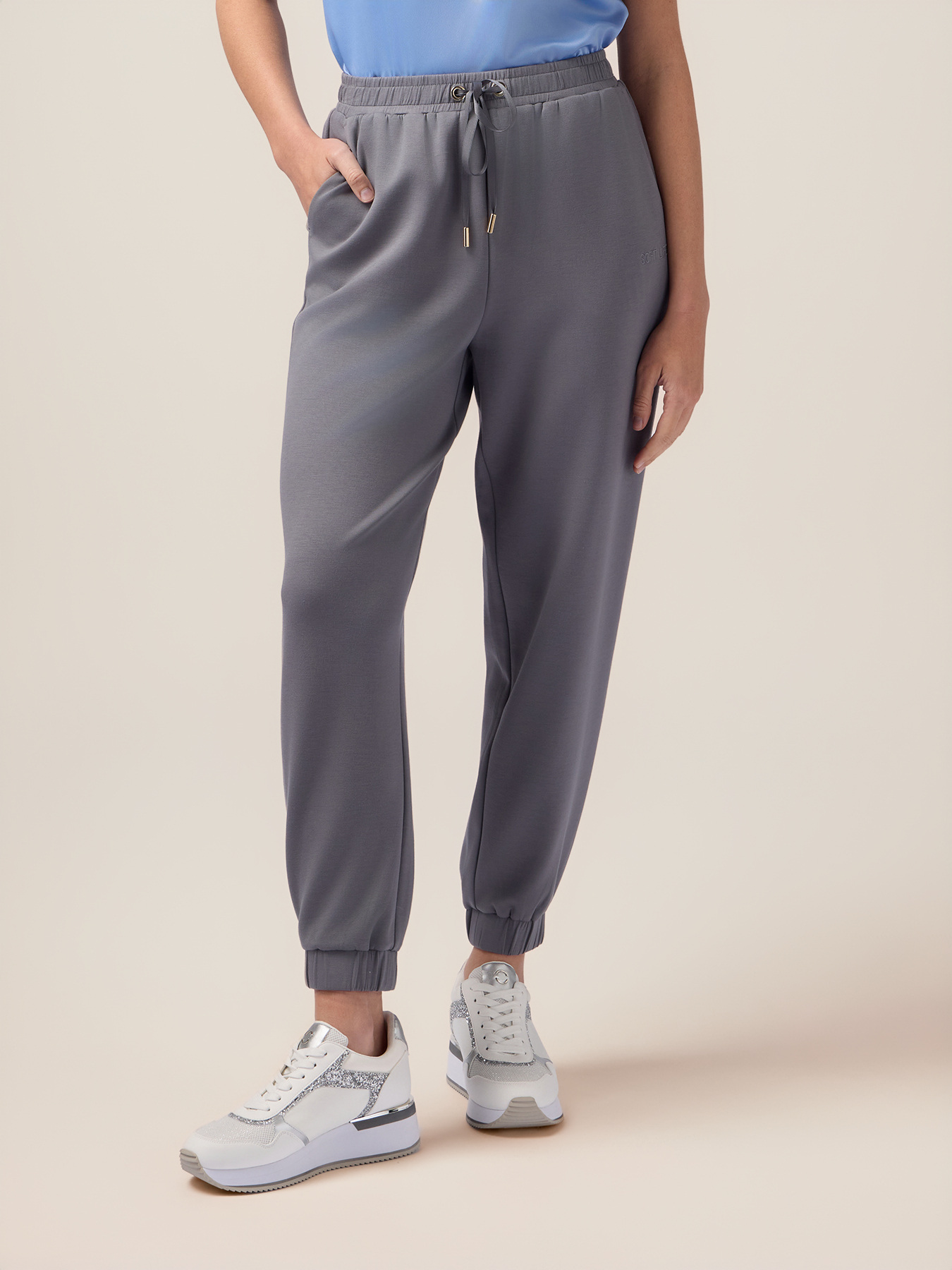 Joggers in jersey soft touch image number 3