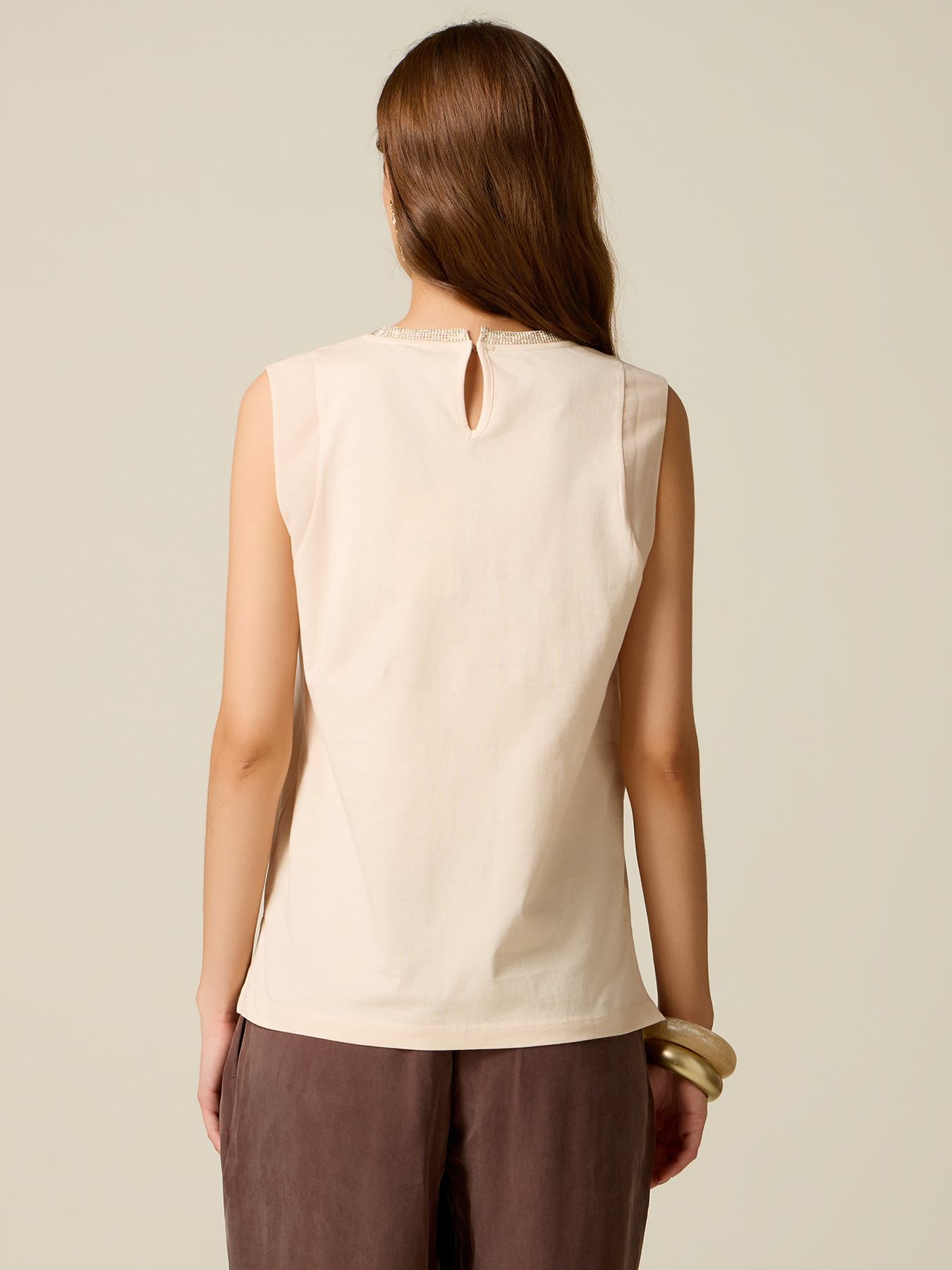 Jersey top with crystals image number 1